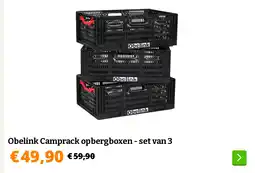 Obelink Obelink Camprack opbergboxen - set van 3 aanbieding