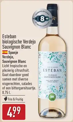 ALDI Esteban biologische Verdejo Sauvignon Blanc aanbieding