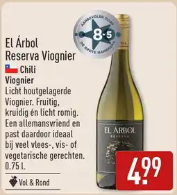 ALDI El Árbol Reserva Viognier aanbieding