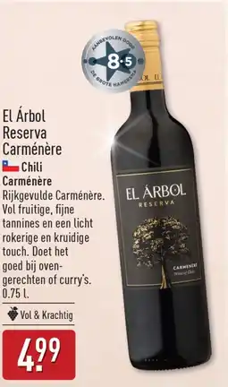 ALDI El Árbol Reserva Carménère aanbieding
