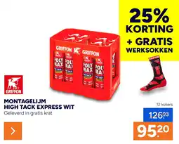 BOUWMAAT Montagelijm high tack express wit aanbieding