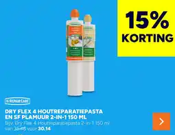BOUWMAAT Repair Care Dry flex 4 houtreparatiepasta en sf plamuur 2-in-1 aanbieding