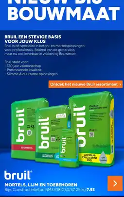 BOUWMAAT Bruil mortels, lijm en toebehoren aanbieding