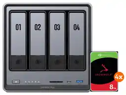 Coolblue UGREEN NASync DXP4800 Plus + Seagate Ironwolf 8TB 4-Pack aanbieding