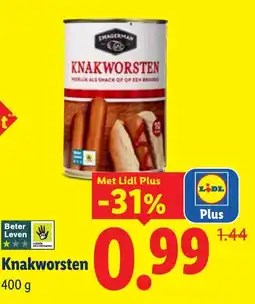 Lidl Knakworsten aanbieding