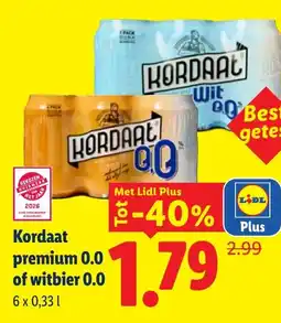 Lidl Kordaat premium 0.0 of witbier 0.0 aanbieding