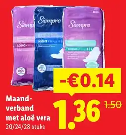 Lidl Maandverband met aloë vera aanbieding