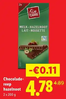 Lidl Chocoladereep hazelnoot aanbieding