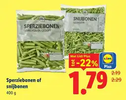 Lidl Sperziebonen of snijbonen aanbieding