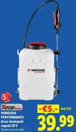 Lidl Parkside Performance Accu-drukspuit rugzak 20 V aanbieding