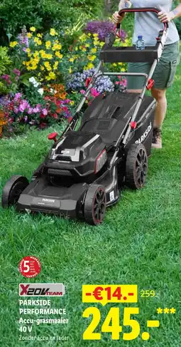 Lidl Parkside Performance Accu-grasmaaier 40V aanbieding