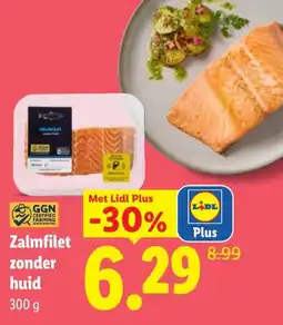 Lidl Zalmfilet zonder huid aanbieding