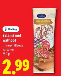 Lidl Salami met walnoot aanbieding