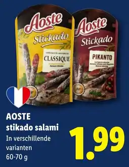 Lidl Aoste stikado salami aanbieding