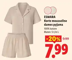 Lidl Esmara Korte mousseline dames pyjama aanbieding