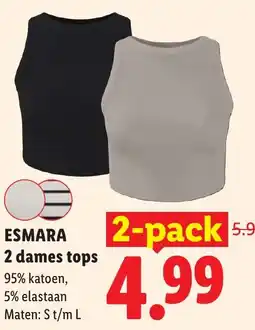 Lidl Esmara 2 dames tops aanbieding