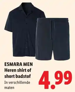 Lidl Esmara Men Heren shirt of short badstof aanbieding