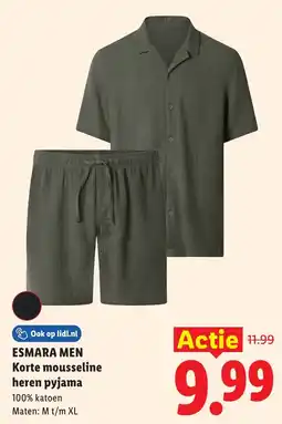 Lidl Esmara Men Korte mousseline heren pyjama aanbieding