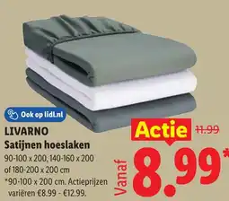 Lidl Livarno Satijnen hoeslaken aanbieding