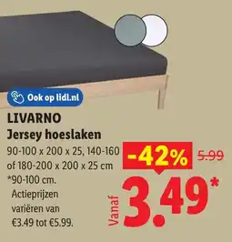 Lidl Livarno Jersey hoeslaken aanbieding