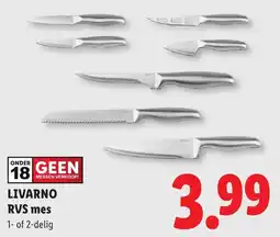 Lidl Livarno RVS mes aanbieding