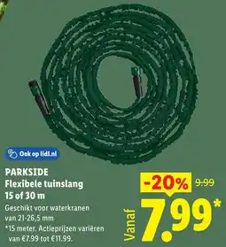 Lidl Parkside Flexibele tuinslang 15 of 30 m aanbieding
