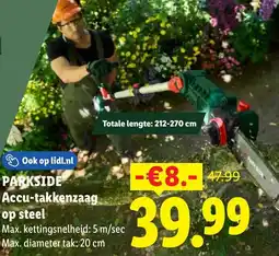 Lidl Parkside Accu-takkenzaag op steel aanbieding