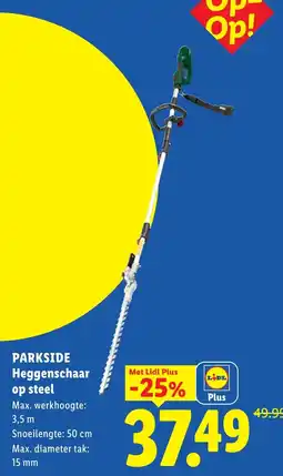 Lidl Parkside Heggenschaar op steel aanbieding