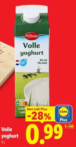Lidl Volle yoghurt aanbieding