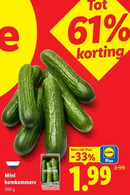 Lidl Mini komkommers aanbieding