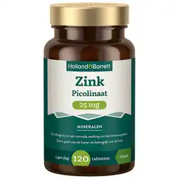 Holland & Barrett 1+1 gratis | Holland & Barrett Zink Picolinaat 25mg - 120 tabletten aanbieding