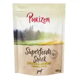 Zooplus 100g Purizon Superfoods Kip met haring, pompoen en appel hondensnacks aanbieding