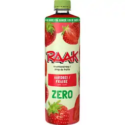 Jumbo RAAK Vruchtensiroop Aardbei Zero Sugar 0,75 L aanbieding