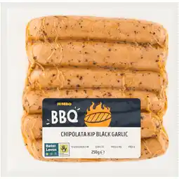 Jumbo Jumbo BBQ Chipolata Kip Black Garlic 250 g aanbieding