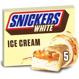 Jumbo Snickers White IJsrepen Witte Chocolade 5 Stuks aanbieding