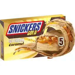 Jumbo Snickers Gold IJsrepen Caramel 5 Stuks aanbieding