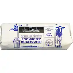 Jumbo Den Eelder Gekarnde Boeren Roomboter Ongezouten 250g aanbieding
