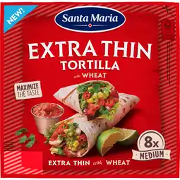 Jumbo Santa Maria Tortilla Thin Wheat 244 g aanbieding