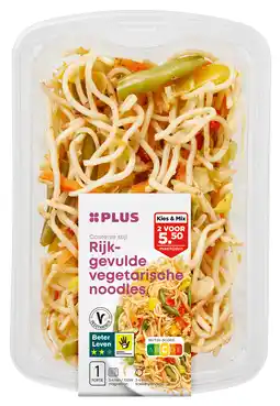 PLUS PLUS Rijkgevulde noodles 260 gram aanbieding