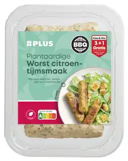 PLUS PLUS BBQ Plantaardige worst citroen-tijm aanbieding