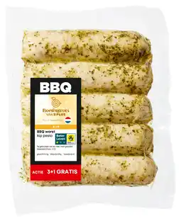 PLUS PLUS Boerentrots BBQ worst kip pesto aanbieding