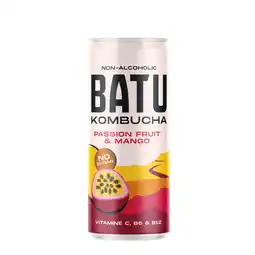PLUS Batu Kombucha passion fruit & mango zero aanbieding