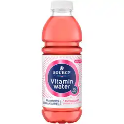 PLUS Sourcy Vitaminwater framboos granaatappel aanbieding