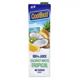 PLUS Coolbest Juice Coconutwater Tropical aanbieding