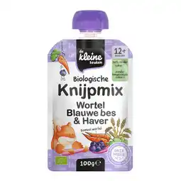 PLUS De Kleine Keuken Knijpmix Wortel, Blauwe bes & Haver aanbieding