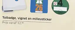 ANWB Tolbadge, vignet en milieusticker aanbieding