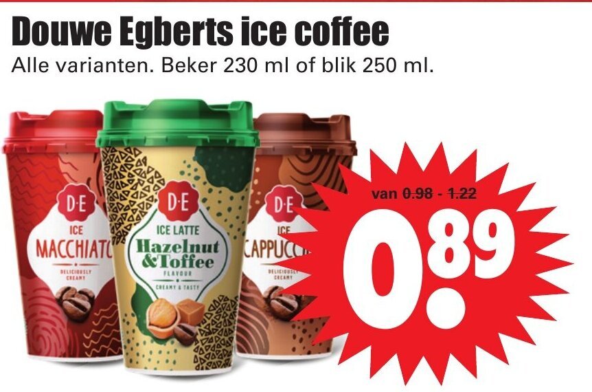 Douwe egberts ice coffee 230/250 ml aanbieding bij Dirk