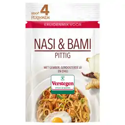 Jumbo Verstegen Kruidenmix voor Nasi & Bami Pittig 30 g aanbieding