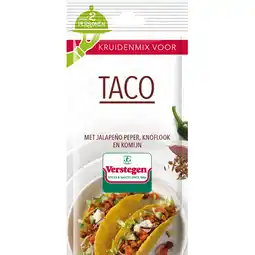 Jumbo Verstegen Kruidenmix Taco voor 2 personen 18 g aanbieding