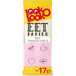 Jumbo Look-O-Look Eetpapier met 6 Tongtattoo's 40 g aanbieding